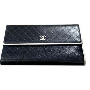 Chanel Vintage Classic Flap Black and White 3 Fold Bicorelle